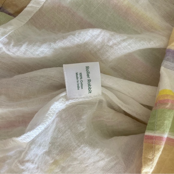 Roller Rabbit 100% cotton Rainbow Striped Ruffle Sleeve Dress size XS - Picture 8 of 8